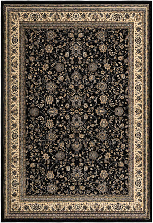 Black 10' x 14' 1 Sialk Hill Rectangle Area Rug 100% Polypropylene Durable Easy Clean Classic Traditional Design Carpet for Interior Design for Sale at Rug Engine