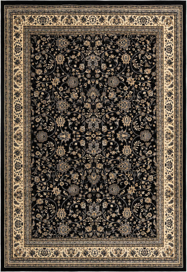 Black 10' x 14' 1 Sialk Hill Rectangle Area Rug 100% Polypropylene Durable Easy Clean Classic Traditional Design Carpet for Interior Design for Sale at Rug Engine