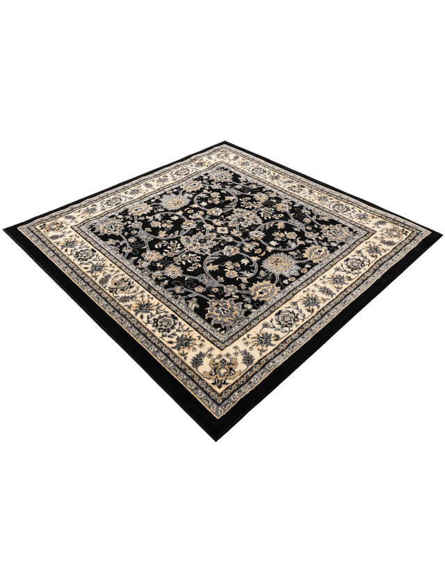 Black 5' 3 x 5' 3 Sialk Hill Square Area Rug 100% Polypropylene Durable Easy Clean Classic Traditional Design Carpet for Interior Design for Sale at Rug Engine