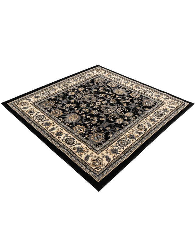 Black 5' 3 x 5' 3 Sialk Hill Square Area Rug 100% Polypropylene Durable Easy Clean Classic Traditional Design Carpet for Interior Design for Sale at Rug Engine