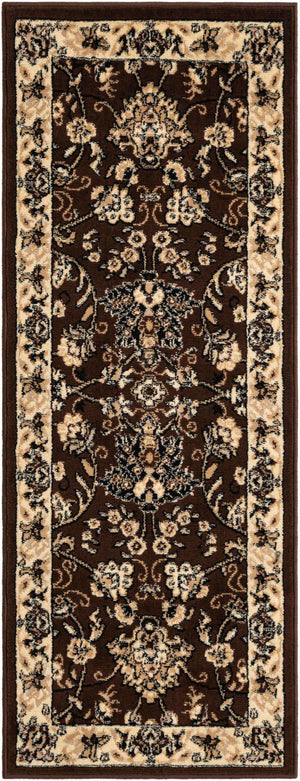 Brown 2' x 5' 3 Sialk Hill Runner Area Rug 100% Polypropylene Durable Easy Clean Classic Traditional Design Carpet for Interior Design for Sale at Rug Engine