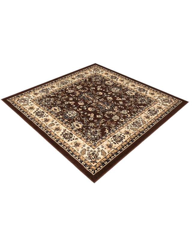 Brown 5' 3 x 5' 3 Sialk Hill Square Area Rug 100% Polypropylene Durable Easy Clean Classic Traditional Design Carpet for Interior Design for Sale at Rug Engine