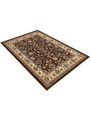 Brown 5' 3 x 7' 1 Sialk Hill Rectangle Area Rug 100% Polypropylene Durable Easy Clean Classic Traditional Design Carpet for Interior Design for Sale at Rug Engine