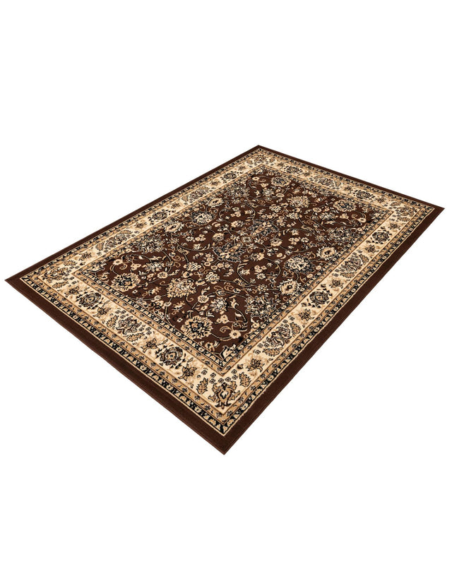 Brown 5' 3 x 7' 1 Sialk Hill Rectangle Area Rug 100% Polypropylene Durable Easy Clean Classic Traditional Design Carpet for Interior Design for Sale at Rug Engine