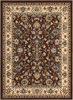 Brown 5' 3 x 7' 1 Sialk Hill Rectangle Area Rug 100% Polypropylene Durable Easy Clean Classic Traditional Design Carpet for Interior Design for Sale at Rug Engine