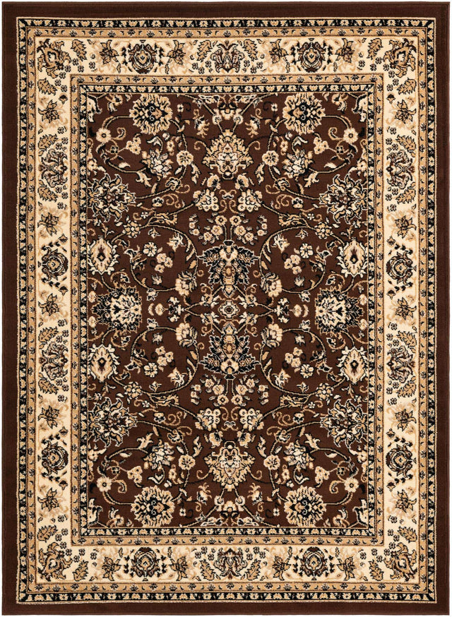 Brown 5' 3 x 7' 1 Sialk Hill Rectangle Area Rug 100% Polypropylene Durable Easy Clean Classic Traditional Design Carpet for Interior Design for Sale at Rug Engine
