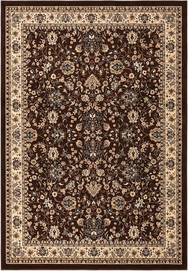 Brown 7' 10 x 11' Sialk Hill Rectangle Area Rug 100% Polypropylene Durable Easy Clean Classic Traditional Design Carpet for Interior Design for Sale at Rug Engine