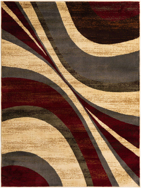 Beige 5' 3 x 7' 1 Barista Rectangle Area Rug 100% Polypropylene Abstract Modern Geometric Carpet for Living Room Dining Office Dorm Room Decor for Sale at Rug Engine