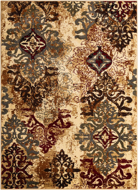 Beige 5' 3 x 7' 1 Barista Rectangle Area Rug 100% Polypropylene Abstract Modern Geometric Carpet for Living Room Dining Office Dorm Room Decor for Sale at Rug Engine