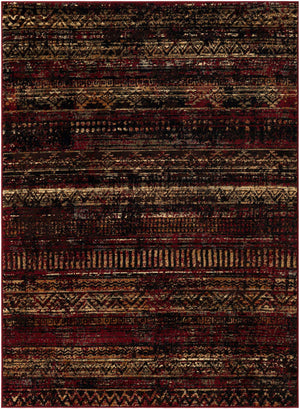 Burgundy 5' 3 x 7' 1 Saturn Rectangle Area Rug Stain Resistant Easy Clean Classic Vintage Design Durable Carpet for Affordable Home Interiors for Sale at Rug Engine