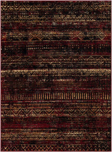 Burgundy 5' 3 x 7' 1 Saturn Rectangle Area Rug Stain Resistant Easy Clean Classic Vintage Design Durable Carpet for Affordable Home Interiors for Sale at Rug Engine
