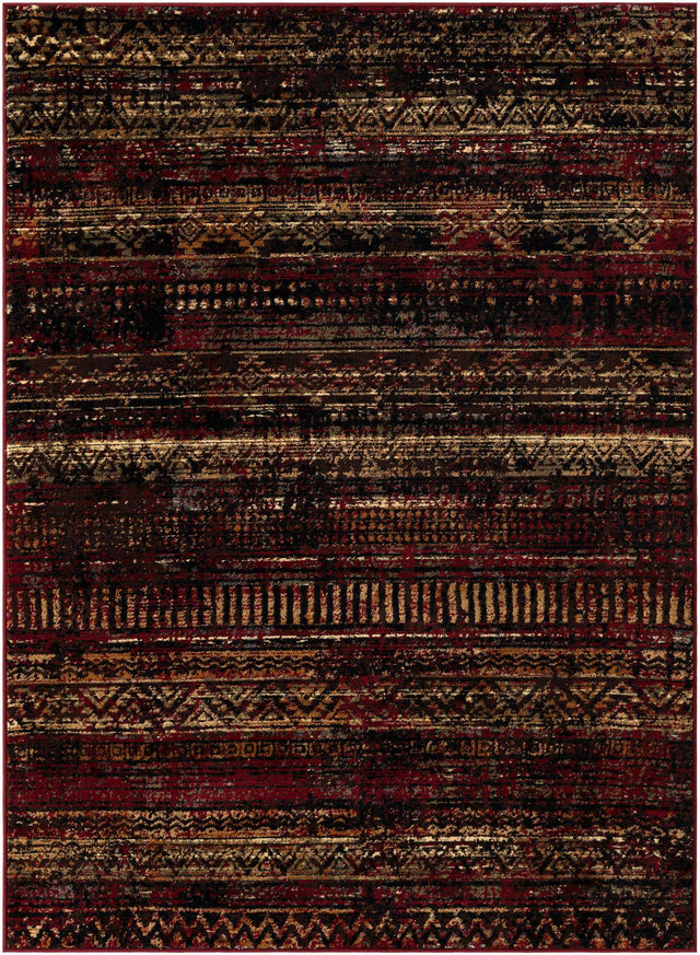 Burgundy 5' 3 x 7' 1 Saturn Rectangle Area Rug Stain Resistant Easy Clean Classic Vintage Design Durable Carpet for Affordable Home Interiors for Sale at Rug Engine