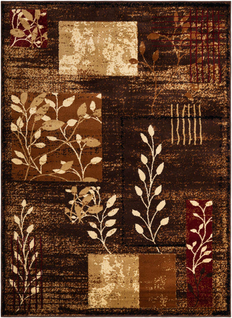 Brown 5' 3 x 7' 1 Cafe Rectangle Area Rug 100% Polypropylene With Cotton Backing Modern Abstract Design Carpet for Home Living Room Dining Office Decor for Sale at Rug Engine