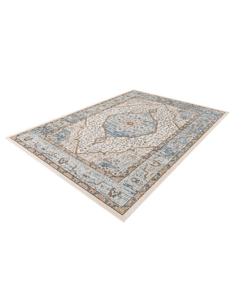Blue 7' 1 x 10' Nyla Rectangle Area Rug 100% Polypropylene Traditional Classic Carpet for Living Room, Kitchen, Bedroom, Dining, Office for Sale at Rug Engine