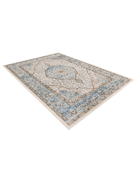 Blue 7' 1 x 10' Nyla Rectangle Area Rug 100% Polypropylene Traditional Classic Carpet for Living Room, Kitchen, Bedroom, Dining, Office for Sale at Rug Engine