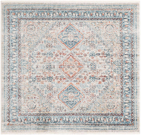 Multicolor 4' 1 x 4' 1 Newport Square Area Rug 100% Polypropylene Traditional Distressed Classic Contemporary Carpet for Home Decor for Sale at Rug Engine
