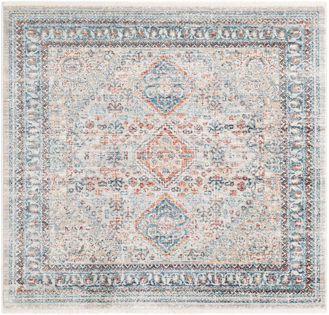 Multicolor 4' 1 x 4' 1 Newport Square Area Rug 100% Polypropylene Traditional Distressed Classic Contemporary Carpet for Home Decor for Sale at Rug Engine