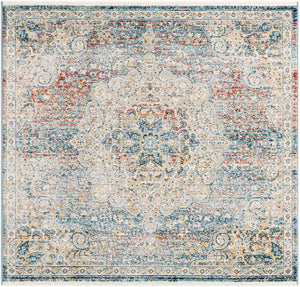 Multicolor 4' 1 x 4' 1 Newport Square Area Rug 100% Polypropylene Traditional Distressed Classic Contemporary Carpet for Home Decor for Sale at Rug Engine