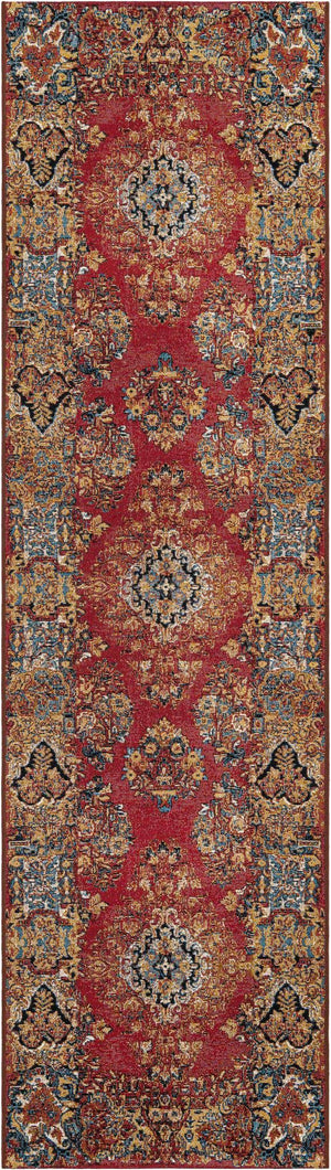 Antique Red 3' x 10' Outdoor Traditional Runner Rug