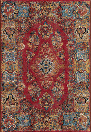 Antique Red 4' 1 x 6' 1 Outdoor Traditional Rectangle Area Rug Weather Resistant for Patio, Deck, Terrace, Balcony, Porch Classical Design Outside Carpet for Sale at Rug Engine