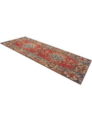 Antique Red 2' x 5' 1 Outdoor Traditional Runner Area Rug Weather Resistant for Patio, Deck, Terrace, Balcony, Porch Classical Design Outside Carpet for Sale at Rug Engine