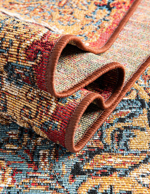 Antique Red 7' 10 x 10' Outdoor Traditional Rectangle Area Rug Weather Resistant for Patio, Deck, Terrace, Balcony, Porch Classical Design Outside Carpet for Sale at Rug Engine