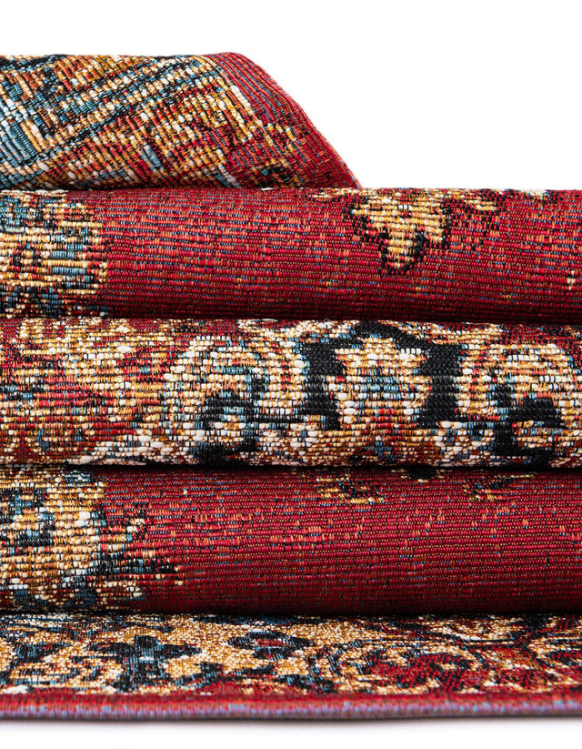 Antique Red 7' 10 x 10' Outdoor Traditional Rectangle Area Rug Weather Resistant for Patio, Deck, Terrace, Balcony, Porch Classical Design Outside Carpet for Sale at Rug Engine