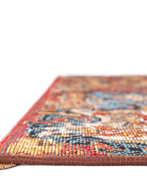 Antique Red 2' x 5' 1 Outdoor Traditional Runner Area Rug Weather Resistant for Patio, Deck, Terrace, Balcony, Porch Classical Design Outside Carpet for Sale at Rug Engine
