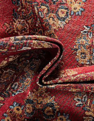 Antique Red 2' x 5' 1 Outdoor Traditional Runner Area Rug Weather Resistant for Patio, Deck, Terrace, Balcony, Porch Classical Design Outside Carpet for Sale at Rug Engine