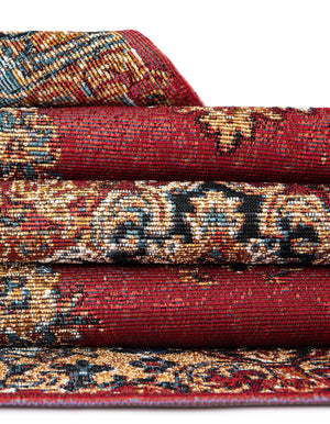 Antique Red 2' x 5' 1 Outdoor Traditional Runner Area Rug Weather Resistant for Patio, Deck, Terrace, Balcony, Porch Classical Design Outside Carpet for Sale at Rug Engine