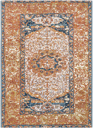Navy Blue and Light Pink 2' x 3' 1 Outdoor Traditional Rectangle Rug