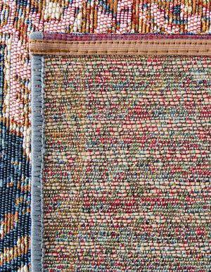 Navy Blue and Light Pink 2' x 6' 1 Outdoor Traditional Runner Area Rug Weather Resistant for Patio, Deck, Terrace, Balcony, Porch Classical Design Outside Carpet for Sale at Rug Engine