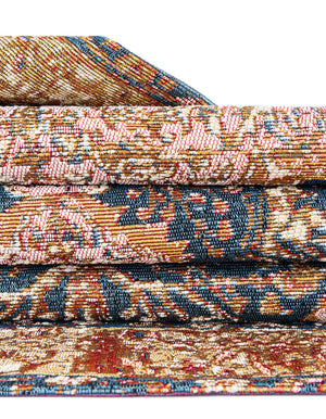 Navy Blue and Light Pink 2' 7 x 12' Outdoor Traditional Runner Area Rug Weather Resistant for Patio, Deck, Terrace, Balcony, Porch Classical Design Outside Carpet for Sale at Rug Engine