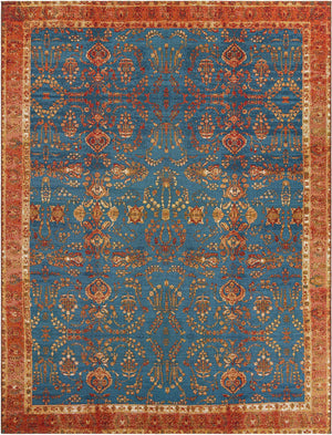 Navy Blue 10' x 13' 1 Outdoor Traditional Rectangle Rug