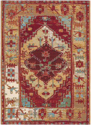 Red Green Blue 2' x 3' 1 Outdoor Traditional Rectangle Area Rug Weather Resistant for Patio, Deck, Terrace, Balcony, Porch Classical Design Outside Carpet for Sale at Rug Engine