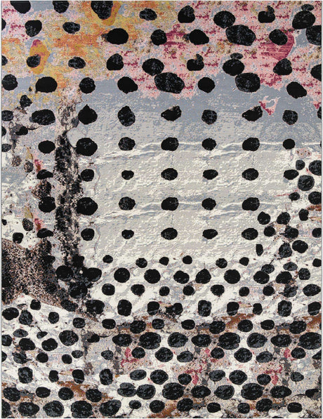 White and Black 10' x 13' 1 Outdoor Modern Rectangle Rug