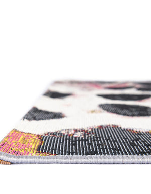 White and Black 6' 1 x 9' Outdoor Modern Rectangle Area Rug Weather Resistant for Patio, Deck, Terrace, Balcony, Porch 100% Polypropylene Modern Outside Carpet for Sale at Rug Engine