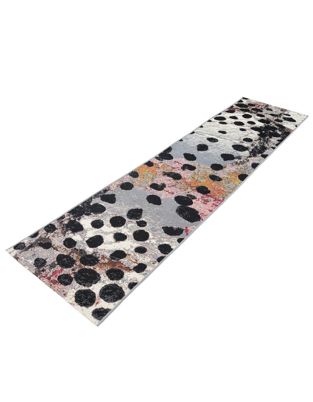 White and Black 2' x 8' Outdoor Modern Runner Area Rug Weather Resistant for Patio, Deck, Terrace, Balcony, Porch 100% Polypropylene Modern Outside Carpet for Sale at Rug Engine