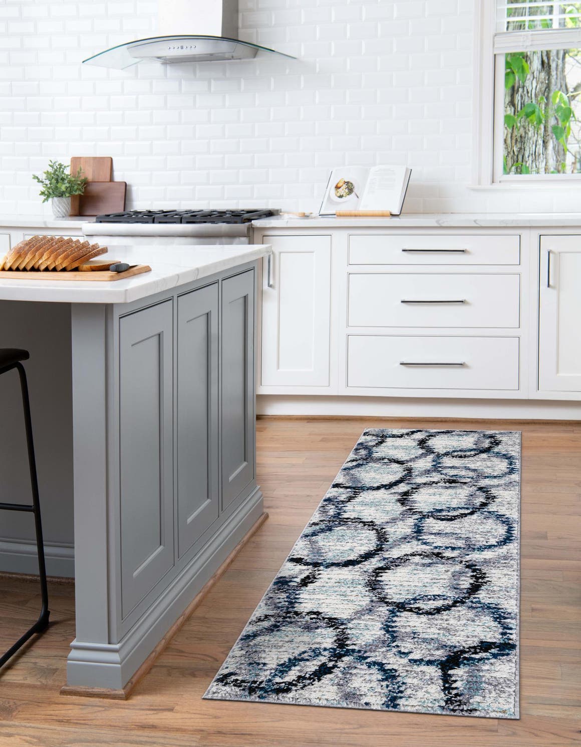 Ivory 2' x 8' Tucson Runner Area Rug 100% Polyester Unique Modern Carpet for Dining Rooms, Living Room, Bedrooms, Office Space for Sale at Rug Engine