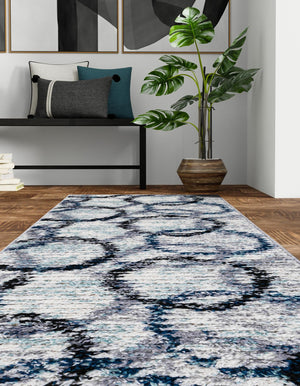 Ivory 2' 7 x 12' Tucson Runner Area Rug 100% Polyester Unique Modern Carpet for Dining Rooms, Living Room, Bedrooms, Office Space for Sale at Rug Engine