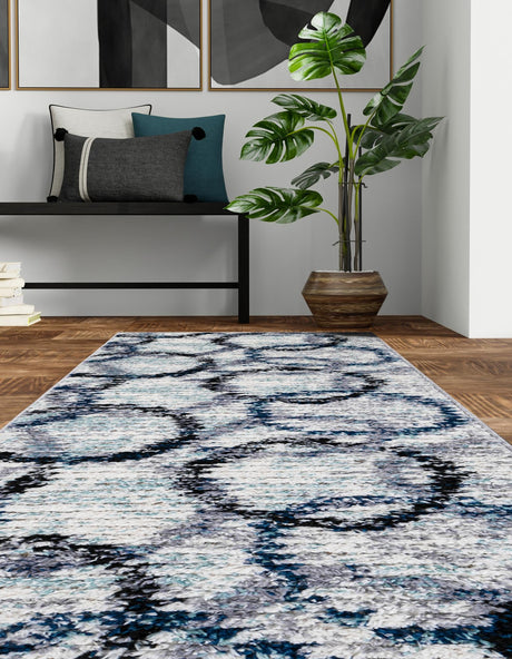 Ivory 2' x 6' 1 Tucson Runner Area Rug 100% Polyester Unique Modern Carpet for Dining Rooms, Living Room, Bedrooms, Office Space for Sale at Rug Engine