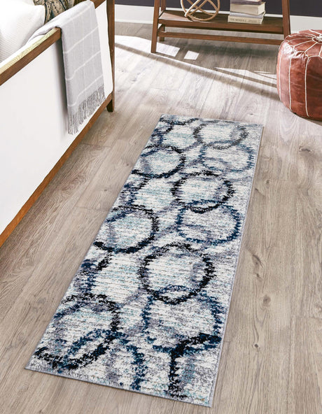 Ivory 2' 7 x 12' Tucson Runner Area Rug 100% Polyester Unique Modern Carpet for Dining Rooms, Living Room, Bedrooms, Office Space for Sale at Rug Engine