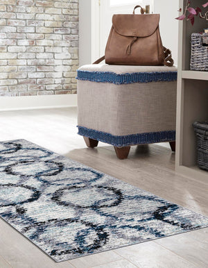 Ivory 2' 7 x 12' Tucson Runner Area Rug 100% Polyester Unique Modern Carpet for Dining Rooms, Living Room, Bedrooms, Office Space for Sale at Rug Engine