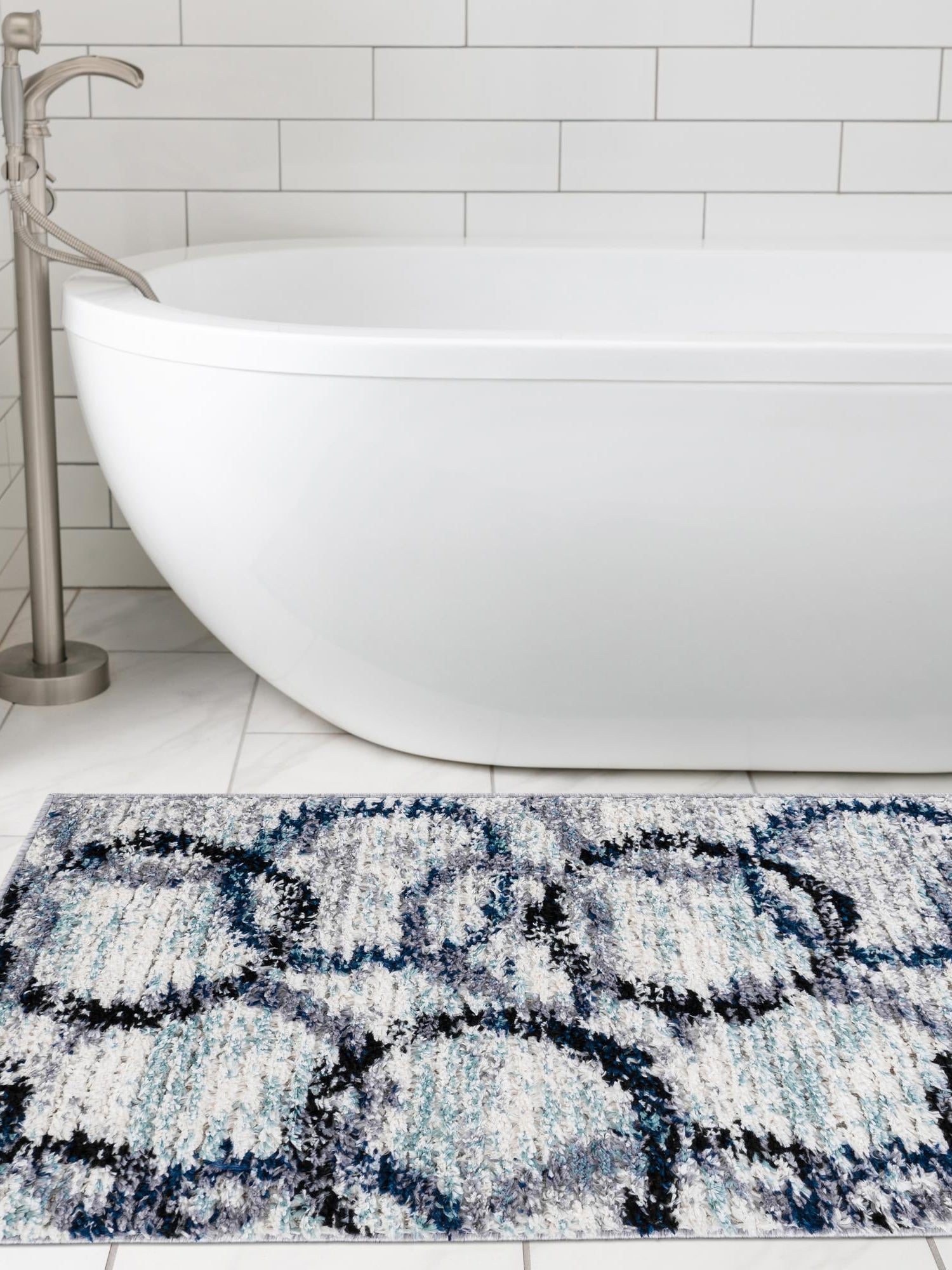 Ivory 2' 7 x 12' Tucson Runner Area Rug 100% Polyester Unique Modern Carpet for Dining Rooms, Living Room, Bedrooms, Office Space for Sale at Rug Engine