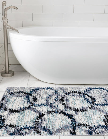 Ivory 2' 7 x 12' Tucson Runner Area Rug 100% Polyester Unique Modern Carpet for Dining Rooms, Living Room, Bedrooms, Office Space for Sale at Rug Engine
