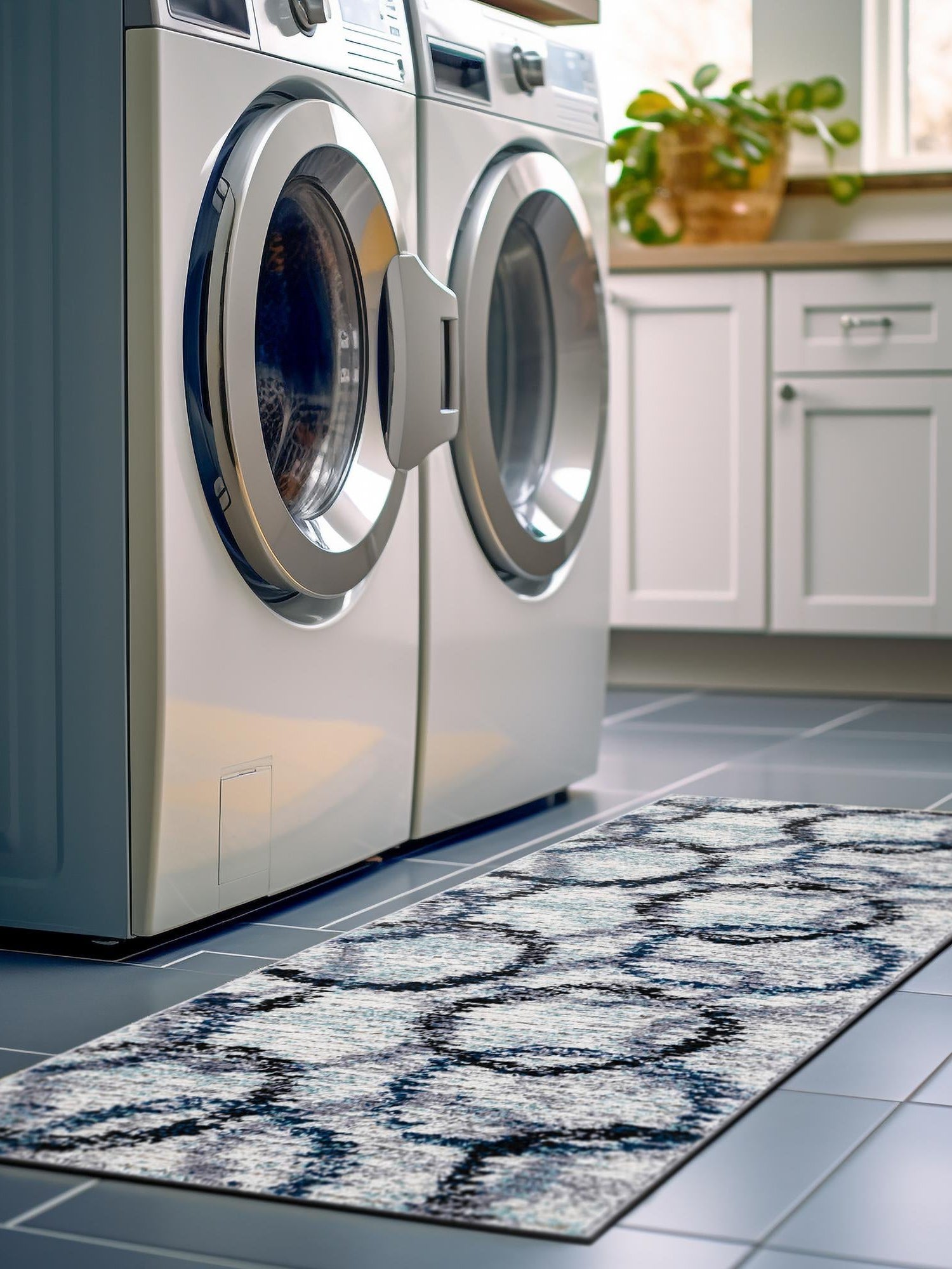 Ivory 2' 7 x 12' Tucson Runner Area Rug 100% Polyester Unique Modern Carpet for Dining Rooms, Living Room, Bedrooms, Office Space for Sale at Rug Engine