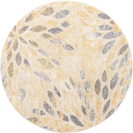 Yellow 6' 1 x 6' 1 Sumter Round Area Rug Contemporary Durable Easy Clean Carpet for Bedrooms, Living Areas, Dining, Office, Dorms for Sale at Rug Engine