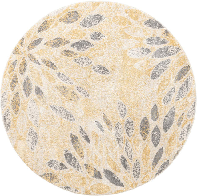 Yellow 6' 1 x 6' 1 Sumter Round Area Rug Contemporary Durable Easy Clean Carpet for Bedrooms, Living Areas, Dining, Office, Dorms for Sale at Rug Engine