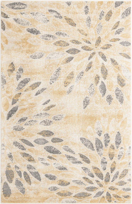 Yellow 6' 1 x 9' Sumter Rectangle Area Rug Contemporary Durable Easy Clean Carpet for Bedrooms, Living Areas, Dining, Office, Dorms for Sale at Rug Engine