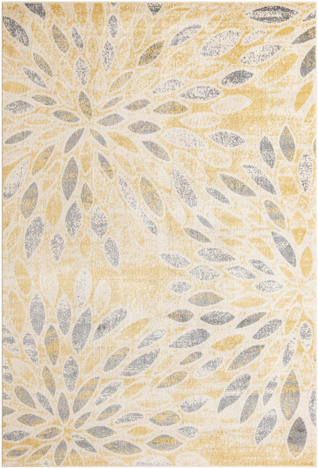 Yellow 7' 1 x 10' Sumter Rectangle Area Rug Contemporary Durable Easy Clean Carpet for Bedrooms, Living Areas, Dining, Office, Dorms for Sale at Rug Engine